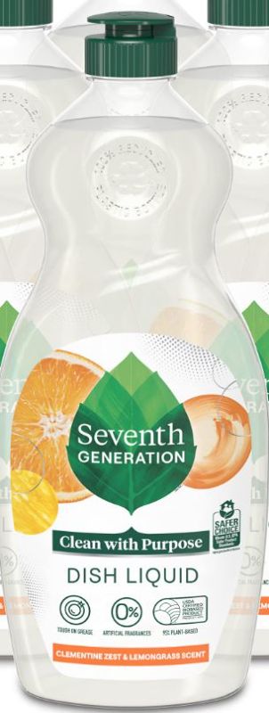 Photo 1 of 1 PACK- Seventh Generation Dish Liquid Soap Clementine Zest Lemongrass Liquid Soap 19 oz