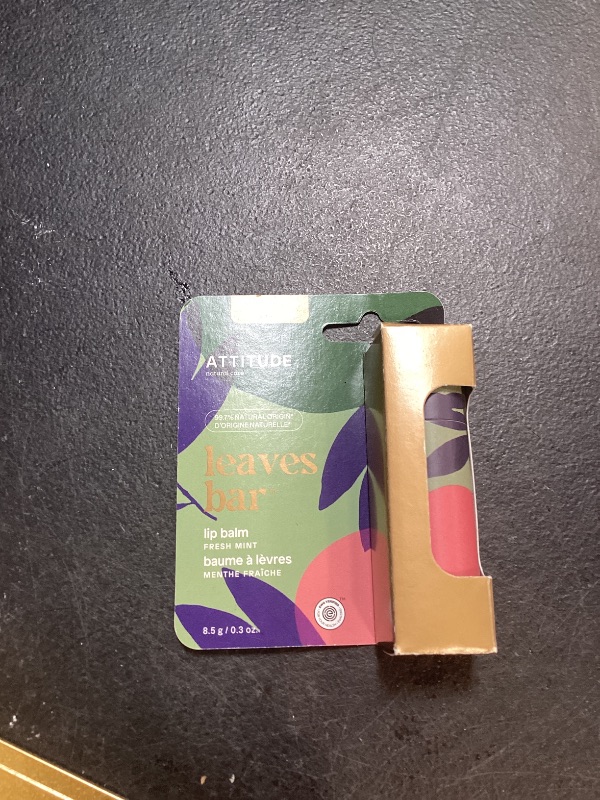 Photo 1 of ATTITUDE Lip Balm, Natural Origin, Nourishes & Protects, Shea Butter, Coconut & Olive Oils, EWG Verified, For Dry Lips, Men and Women, Vegan, Fresh Mint, 0.3 Oz