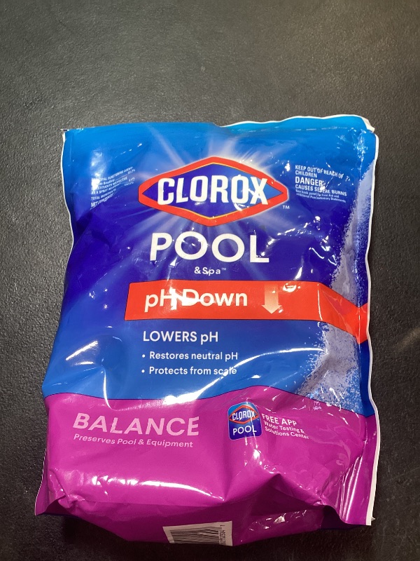 Photo 1 of Clorox® Pool&Spa™ Swimming Pool pH Down, Lowers pH, Protects Against Eye and Skin Irritation, 5LB (Pack of 1)