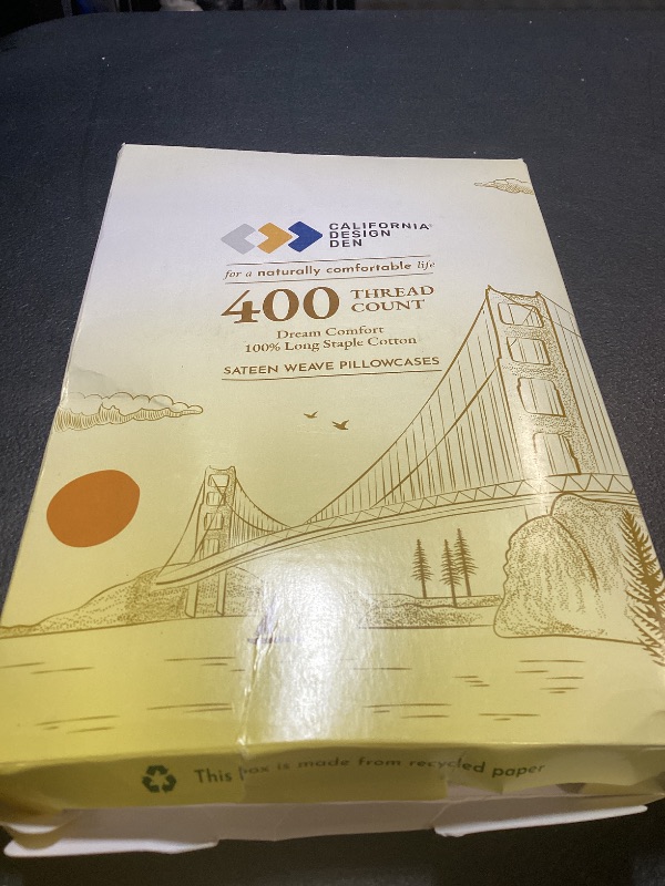 Photo 1 of California Design Den Standard Queen Size Pillowcase Set - 400 Thread Count, 100% Cotton Sateen, Set of 2 Pillow Covers, Soft and Breathable - Ivory (Pale Tone)