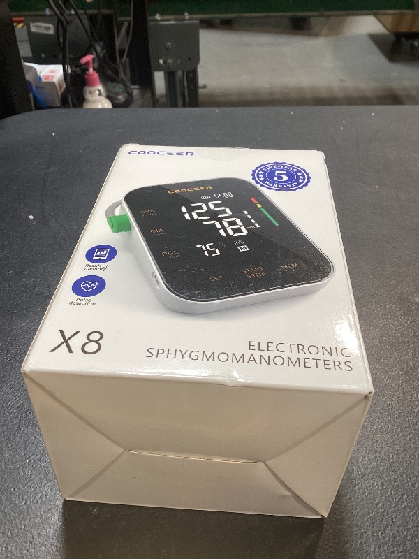 Photo 1 of BATTERIES NOT INCLUDED ----------------------------------------COOCEER Automatic Blood Pressure Monitor: X8 Digital Blood Pressure Machine Upper arm for Home use with Adjustable BP Cuff(8.7-16.5") - Large Backlit Display (Black)