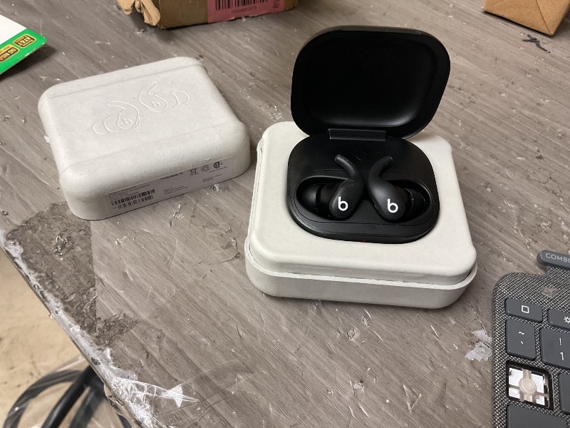 Photo 1 of Beats Powerbeats Fit - Wireless Noise Cancelling Workout Earbuds with Secure-Fit Wingtips, Up to 30-Hour Battery Life, Sweat & Water Resistant, Apple & Android Compatible - Jet Black