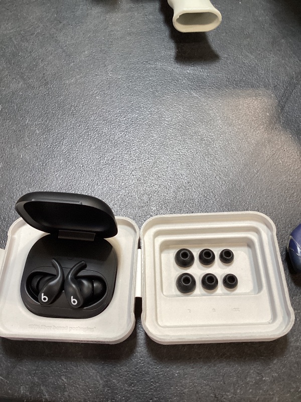 Photo 1 of Beats Powerbeats Fit - Wireless Noise Cancelling Workout Earbuds with Secure-Fit Wingtips, Up to 30-Hour Battery Life, Sweat & Water Resistant, Apple & Android Compatible - Jet Black