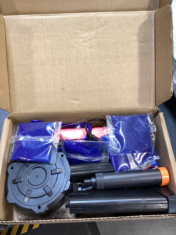 Photo 1 of Gel Ball Blaster with Goggles and Drum, Auto Firing Mode, for Outdoor Games, Ages 14+, Red