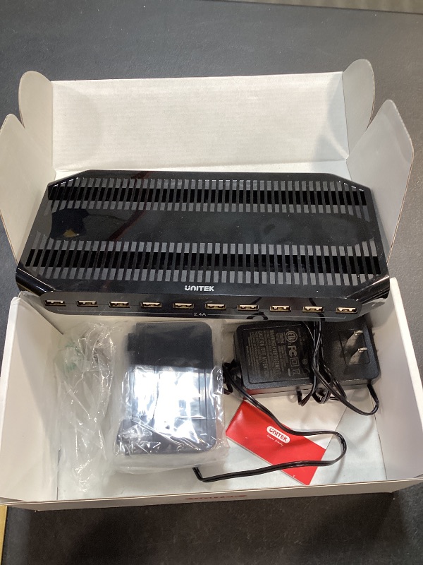 Photo 1 of Unitek USB Charging Station, 10 USB Fast Ports Charge Docking Station and Adjustable Dividers, Multi Device Charger Organizer Compatible with iPad, iPhone, Tablet and Cell Phone
