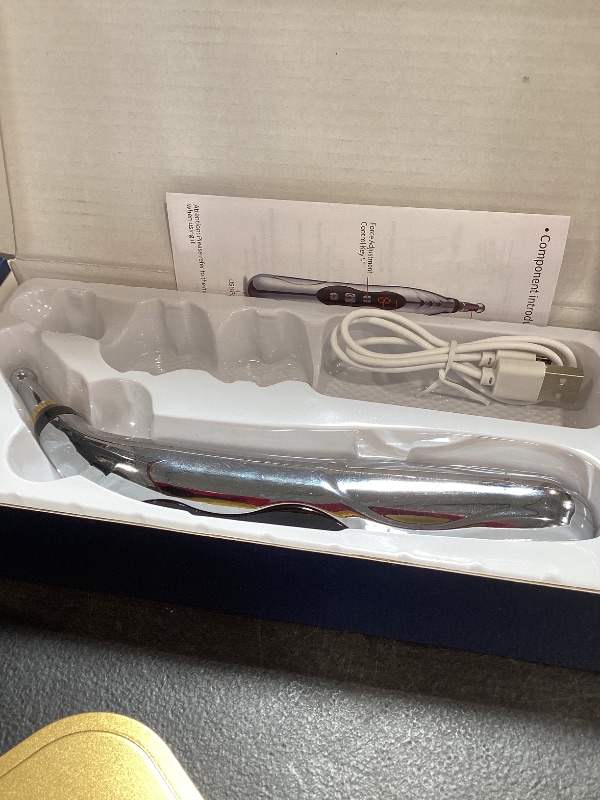 Photo 1 of Acupuncture Pen Electronic - USB Rechargeable Pain Relief Electric - for Meridians Energy Pens Massager - Pain Relief Massage Tool with 3 Massage Heads & 2 Massage Gel - Gifts for Women & Men