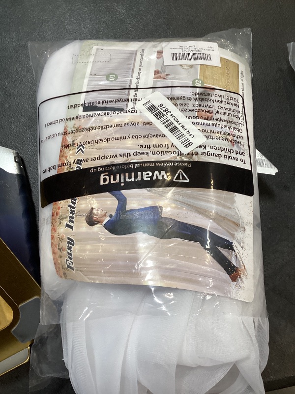 Photo 1 of 10x10ft White Tulle Backdrop Curtain with Lights String for Parites, Sheer Curtain Backdrop Drapes for Wedding Baby Shower Bridal Shower Birthday Party Photography Background Decoration