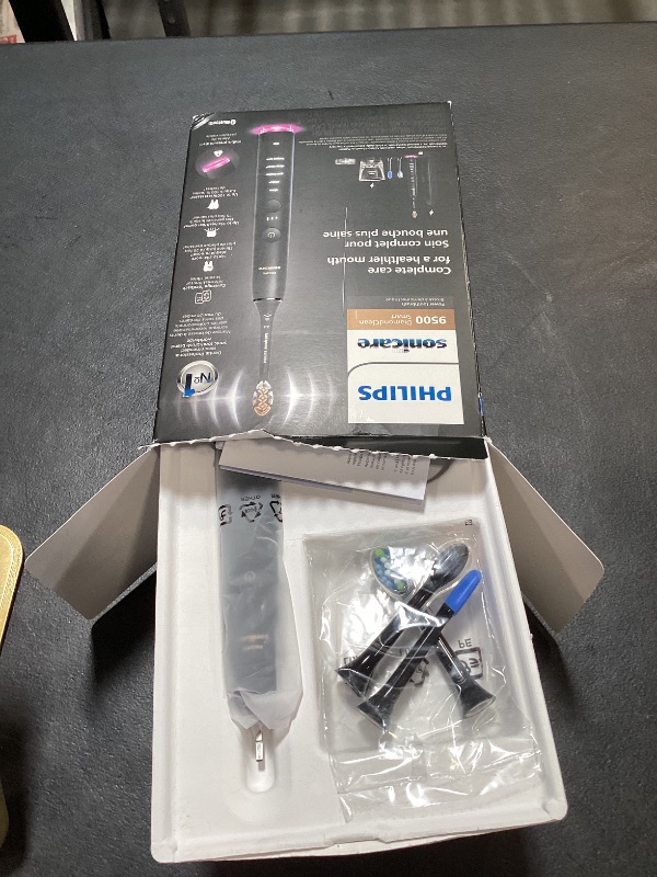 Photo 1 of Philips Sonicare DiamondClean Smart 9500 Electric Toothbrush, Sonic Toothbrush with App, Pressure Sensor, Brush Head Detection, 5 Brushing Modes and 3 Intensity Levels, Black, Model HX9923/11