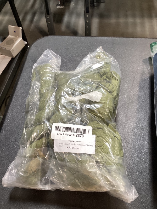 Photo 1 of 10 Pack Olive Green Cheesecloth Table Runner 6FT Boho Gauze Fabric Table Runner Vintage Rustic Sheer Runners for Wedding Party Bridal Baby Shower Long Table Decorations