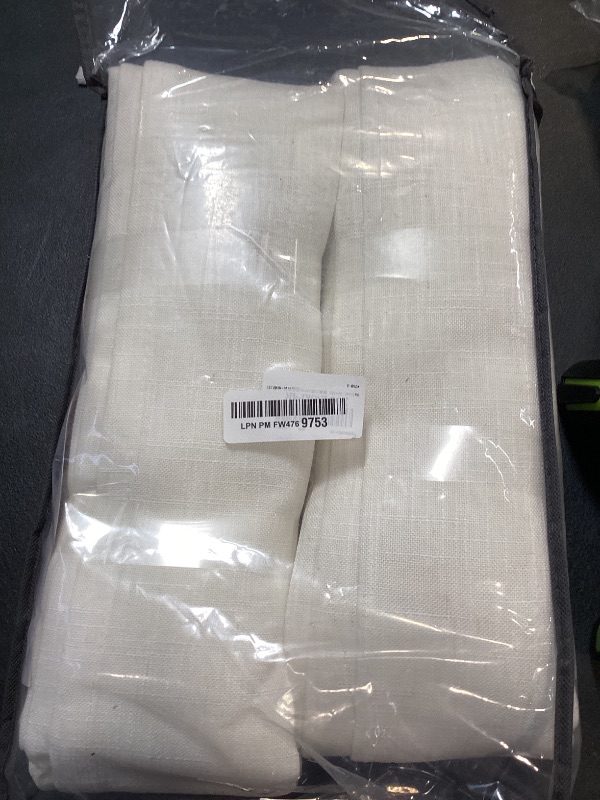 Photo 1 of 102 Inch Long Pinch Pleat Linen Curtains for Living Room 2 Panels Set Natural Cream Boho Semi Sheer Light Filtering Neutral 102 Inch Pleated Curtain with Rings Hooks Floor Ceiling Bedroom Window