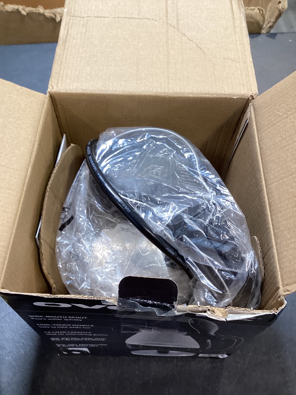 Photo 1 of OVENTE Electric Kettle, 1.5L Borosilicate Glass Countertop Water Heater and Boiler for Coffee or Tea, BPA-Free, Auto Shut-Off, Boil-Dry Protection, Removable and Washable Spout Filter, Black KG83B