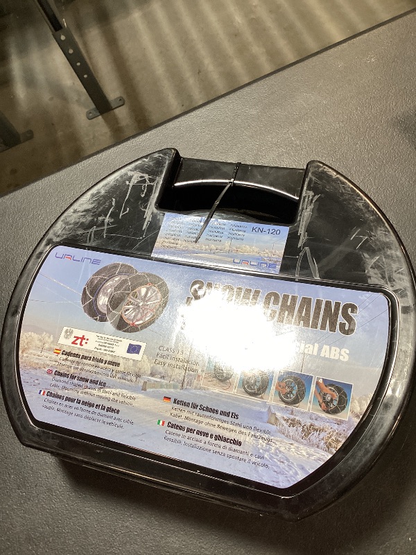 Photo 1 of 2 PCS Snow Chains for Car SUV Pickup Trucks Car, Universal Adjustable Emergency Portable Snow Tire Chains Tire Width 205 215 225 235 245 255 265 275 285 (KN120)