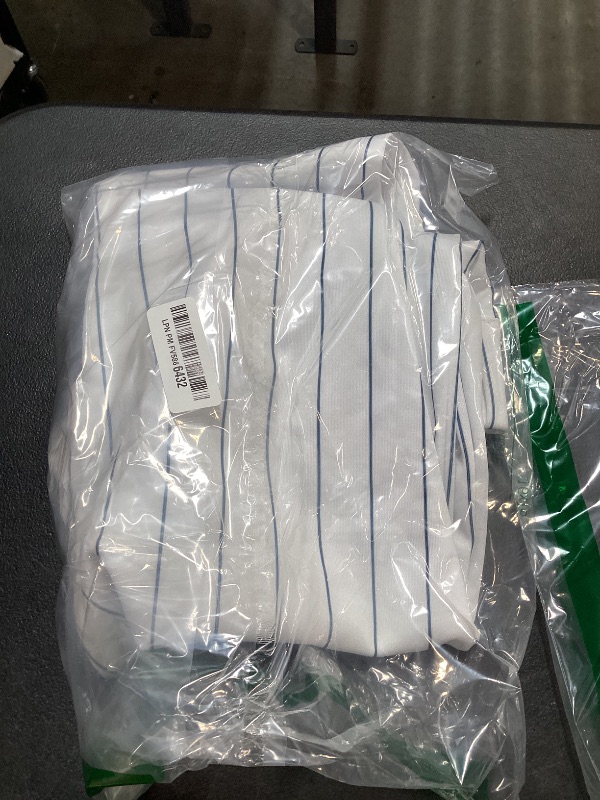 Photo 1 of CHAMPRO boys Triple Crown Pinstripe Polyester Baseball Pant, White, Navy Pin, Large US