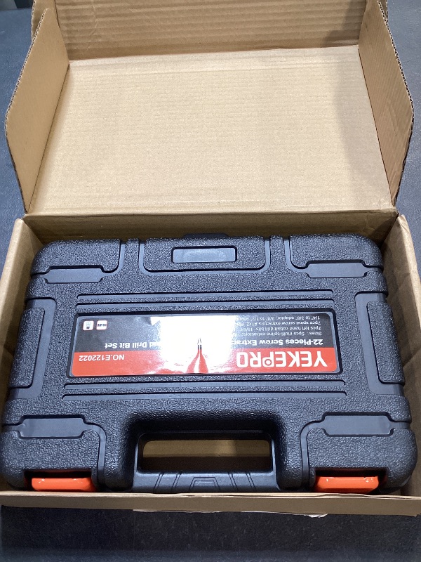 Photo 1 of YEKEPRO 22-Piece Screw Extractor & Left Hand Drill Bit Set, Easy Out Bolt Remover Kit with 3 Adapters for Broken, Rusted, Stripped Nuts, Screws & Studs