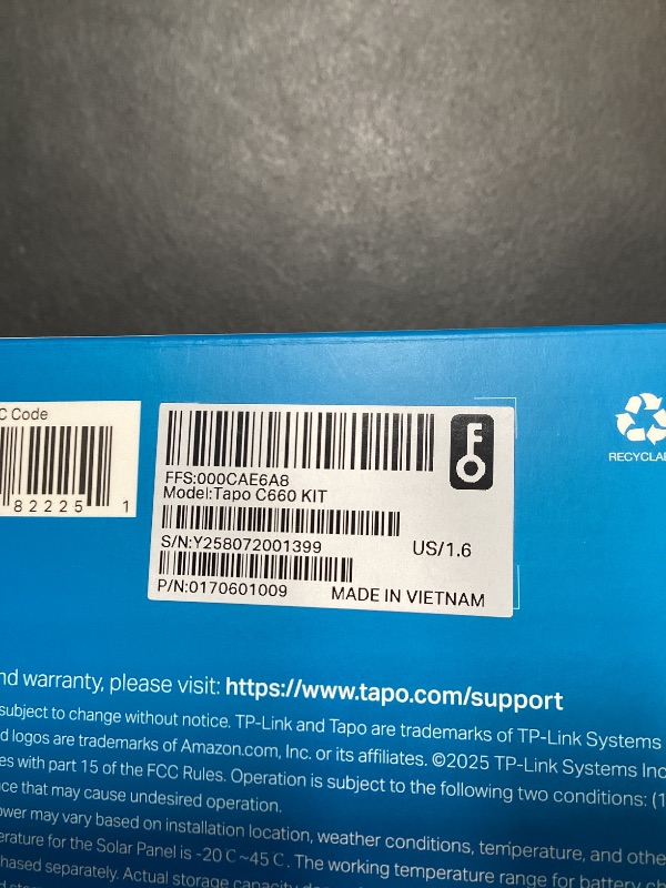 Photo 1 of Tapo 4K Outdoor Pan/Tilt Wireless Security Camera - Battery with Solar Charging, 360° Motion Track, 24/7 Capture, Person/Vehicle Detection, Subscription-Free Local Storage or Optional Cloud, C660 KIT