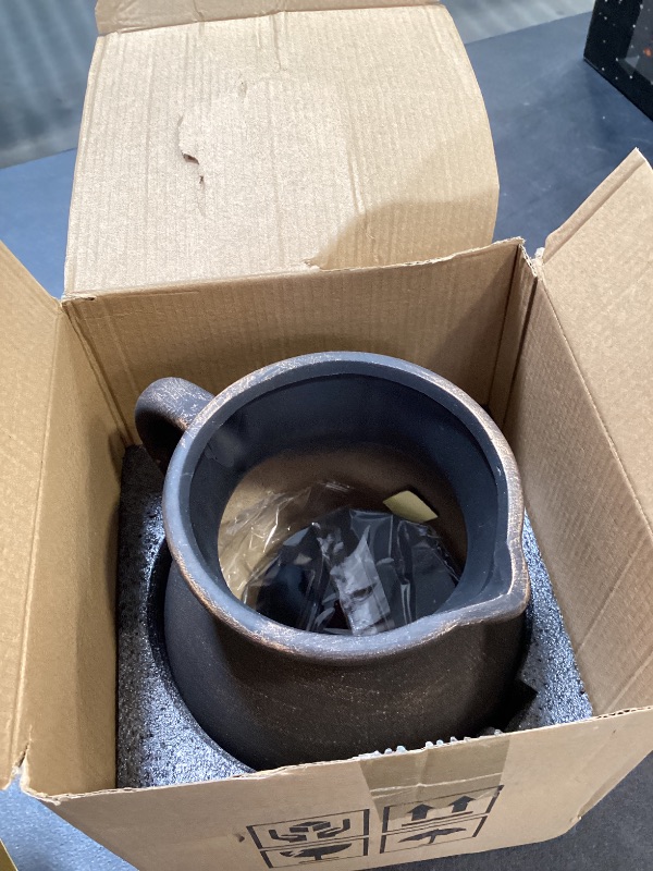 Photo 1 of MIYUKI Rustic Kitchen Utensil Holder - 7.6 Inch Ceramic Utensil Crock for Countertop, Vintage Kitchen Counter Decor