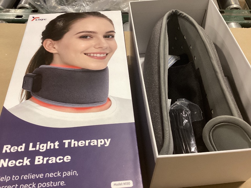 Photo 1 of Red Light Therapy Neck Brace - 660nm Red & 850nm Infrared LED Heated Cervical Collar for Neck Pain Relief & Support, Adjustable Wireless Cervical Collar for Office, Sleeping, at-Home Therapy (Grey)