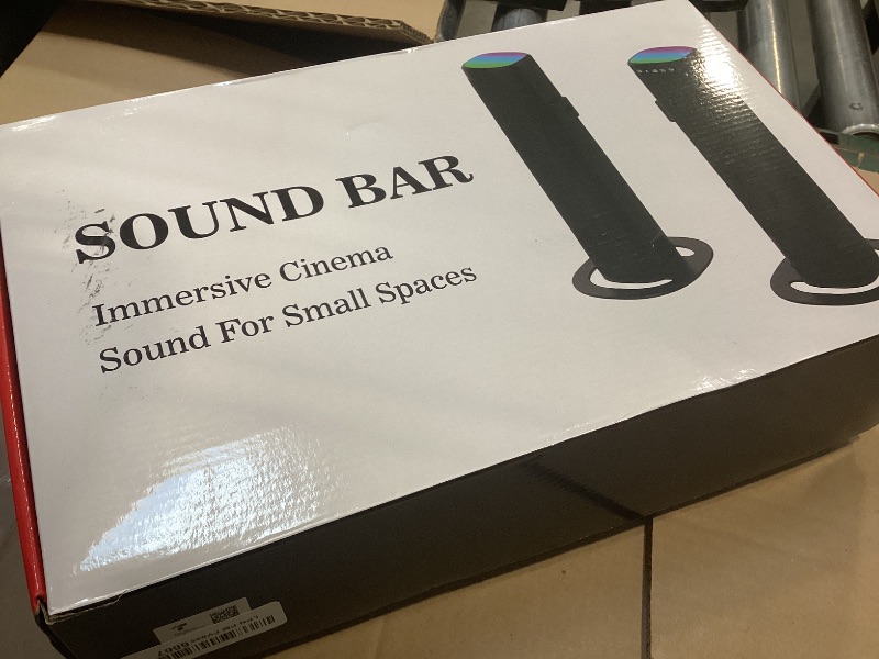 Photo 1 of FHNFHN Sound Bar for Smart TV, 100W Sound Bar with 3 Dynamic RGB Lights,Bluetooth 5.3, ARC/Opt/AUX Connect, Dynamic Volume 3 Equalizer Modes,2 in 1 Detachable Soundbar for TV/PC/Gaming/Projectors