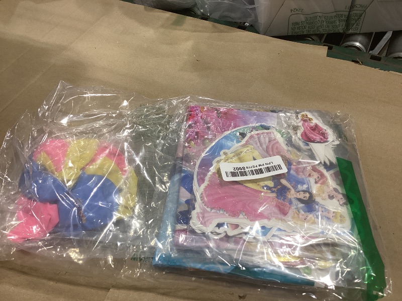 Photo 1 of Princess Birthday Party Supplies, Party Decorations Set Include Banner, Backdrop, Balloons, Hanging Swirls, Cake Cupcake Toppers, Tablecloth for Girls Princess Theme Party