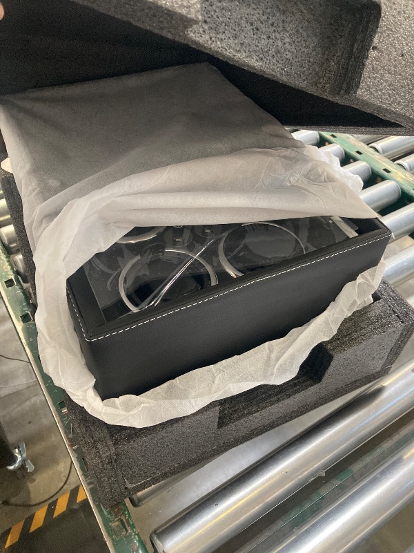 Photo 1 of KOHUDIS Watch Winder for 2/4/6/9 Automatic Watches, high-end Leather Making, Super Quiet Mabuchi Motor, Two Power Modes, Built-in led Lights (Black, 6 Slots)