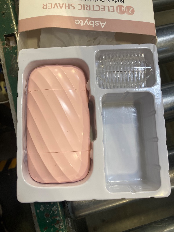 Photo 1 of Asbyte 4-in-1 Electric Razor for Women, Bikini Trimmer & Facial Hair Remover, Rechargeable Cordless Dual-Head Shaver, IPX7 Waterproof, Painless & Hypoallergenic for Sensitive Areas, Pink