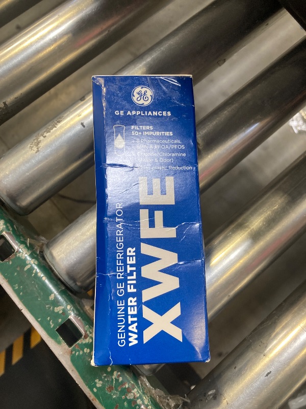 Photo 1 of GE XWFE™ Refrigerator Water Filter, Genuine Replacement Filter, Certified to Reduce Lead, Microplastics, PFOA/PFOS, and 50+ Other Impurities, Compatible with GE Appliances Brands, Pack of 1