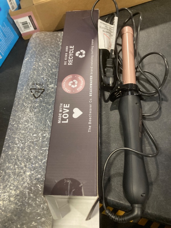 Photo 1 of The Beachwaver Co. B1 Rotating Curling Iron - Automatic 1" Ceramic Curling Iron - Easy-to-Use Spinning Wand for Long-Lasting Waves, Auto-Shut Off, Travel-Friendly, Dual Voltage (BW160), Midnight Rose