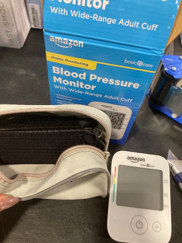 Photo 1 of Amazon Basic Care Blood Pressure Monitor, Wide Range Arm Cuff with Intelligent Inflation Technology, Large (Previously Healthwise)