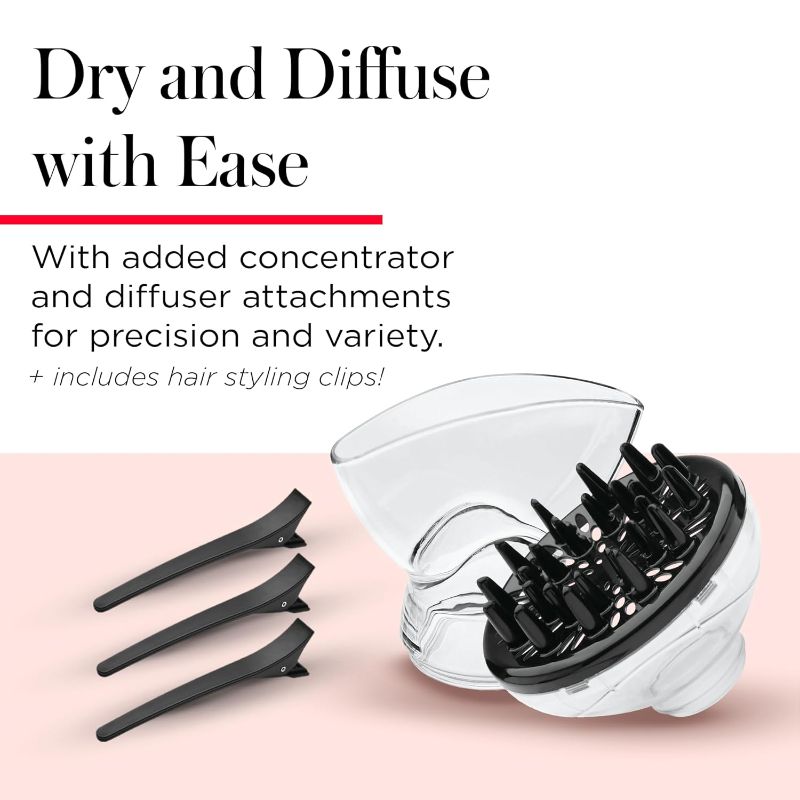 Photo 1 of ACCESORIES FOR REVLON Infrared Hair Dryer with Diffuser & Concentrator - Ionic Ceramic Blow Dryer for Frizz Control  