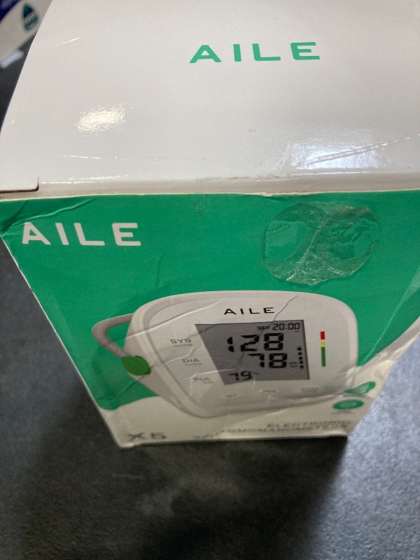 Photo 1 of AILE Blood Pressure Monitor, Blood Pressure Machine Upper Arm Large Cuff(8.7"-16.5"), High Automatic Blood Pressure Monitors Cuff for Home Use, Manual Arm Bp Monitor, 2 * 99 Memory (White)