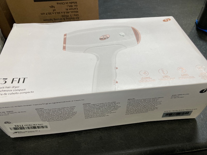 Photo 1 of T3 Fit Compact Hair Dryer, White/Rose Gold, 1 Count