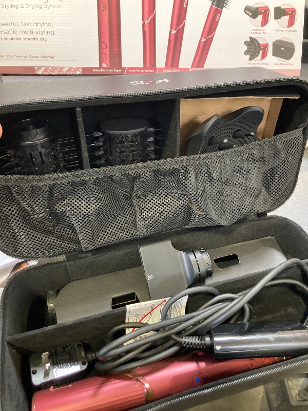 Photo 1 of Shark FlexStyle Air Styling & Drying System, Powerful Hair Dryer Brush & Multi-Styler with Auto-Wrap Curlers, Diffuser, Paddle Brush, Round Brush, Concentrator Attachment, Black Cherry, HD457CR