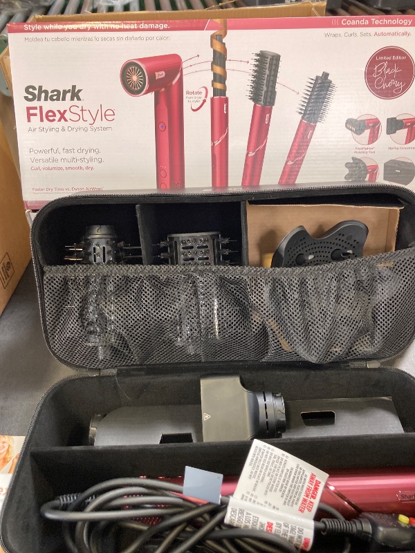Photo 1 of Shark FlexStyle Air Styling & Drying System, Powerful Hair Dryer Brush & Multi-Styler with Auto-Wrap Curlers, Diffuser, Paddle Brush, Round Brush, Concentrator Attachment, Black Cherry, HD457CR
