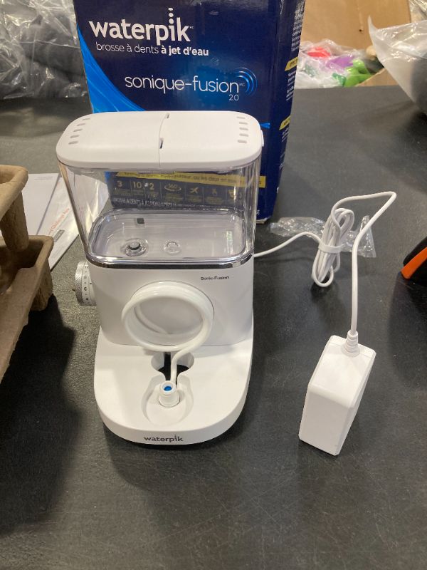 Photo 1 of Waterpik Sonic-Fusion 2.0 Professional Flossing Electric Toothbrush with Water Flosser Combo In One, White SF-04, Packaging May Vary