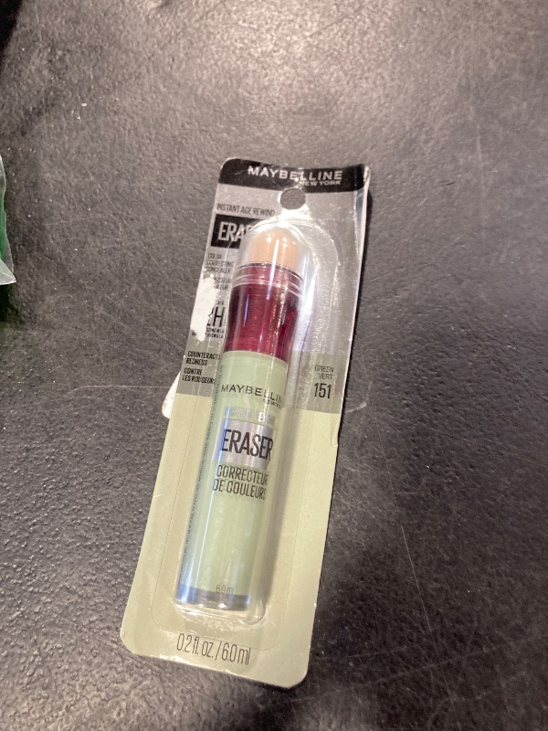 Photo 1 of Maybelline Instant Age Rewind Instant Eraser Color Correcting Concealer, Crease-Resistant Coverage, Up to 12HR Moisturizing Wear, Green Color Corrector, 151, 1 Count