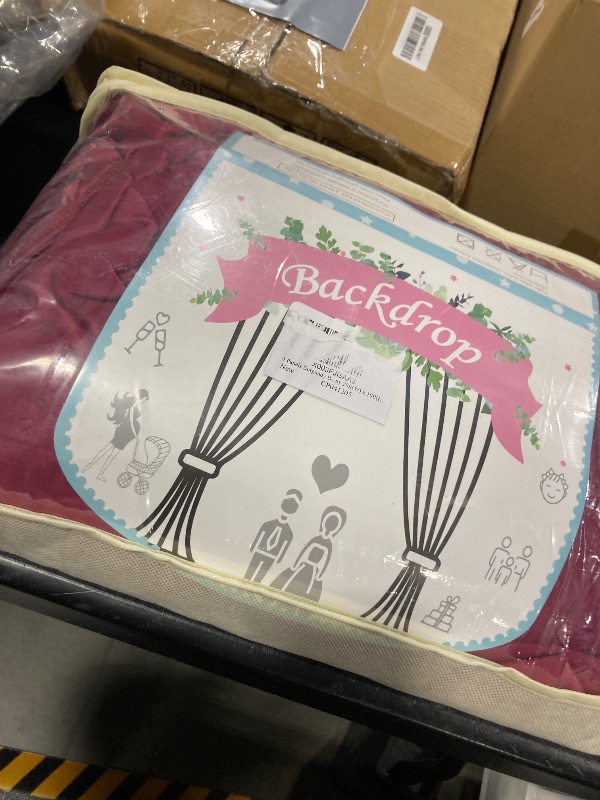 Photo 1 of 4 Panels Burgundy Backdrop Curtains for Wedding Party Wrinkle Free Backdrops Curtain Drapes Fabric Decorations Maroon Photo Back Drop for Baby Shower Photography Stage Reception 20ft(W) x 12ft(H)