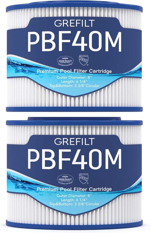 Photo 1 of 10-00282 Hot Tub Filter Compatible with Bullfrog Spa Filter, Wellspring 30 Coreless 10-00282, Pleatco PBF40M, 30 sq.ft. 2-Pack