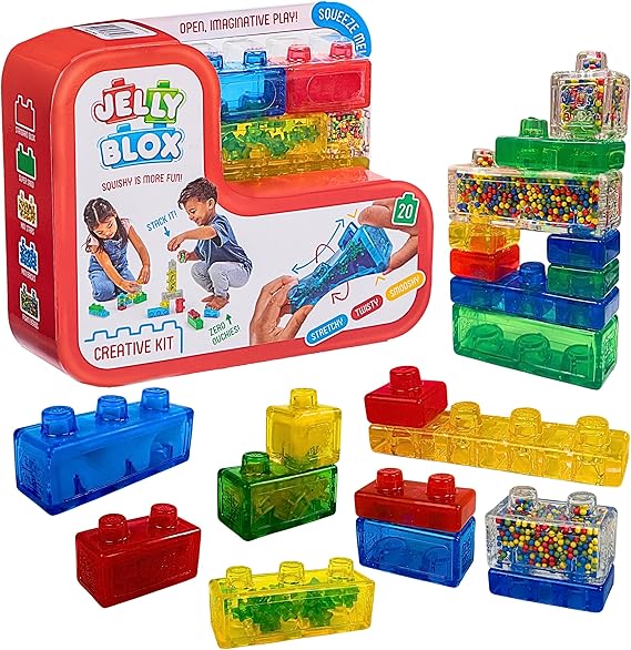 Photo 1 of Goliath Jelly Blox Creative Kit | Includes 20 Blocks | Toddler & Preschool Building Blocks Kids Can Squeeze, Stretch, Squish | MESH ACCREDITED | Safety Tested & Ouch-Free | Sensory Play Toy Ages 2+
