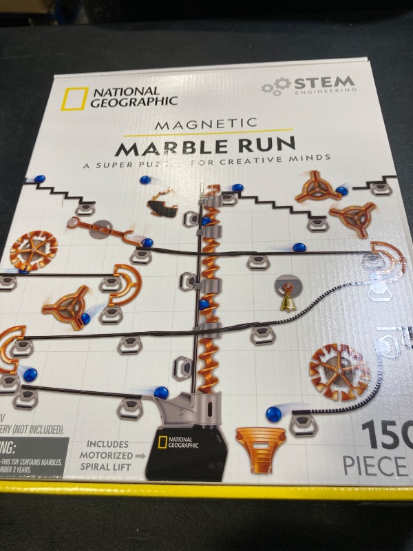 Photo 1 of National Geographic Magnetic Marble Run - 150-Piece STEM Building Set for Kids & Adults with Magnetic Track & Trick Pieces & Marbles for Building A Marble Maze, STEM Project (Amazon Exclusive)