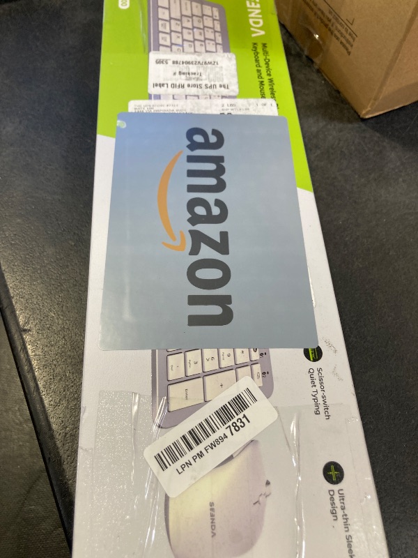 Photo 1 of seenda Bluetooth Keyboard and Mouse, COE300 Wireless Keyboard Mouse Combo, 3 Multi-Device Connection Full Size Ultra-Slim Keyboard with Number Pad for Windows/Mac,White & Silver