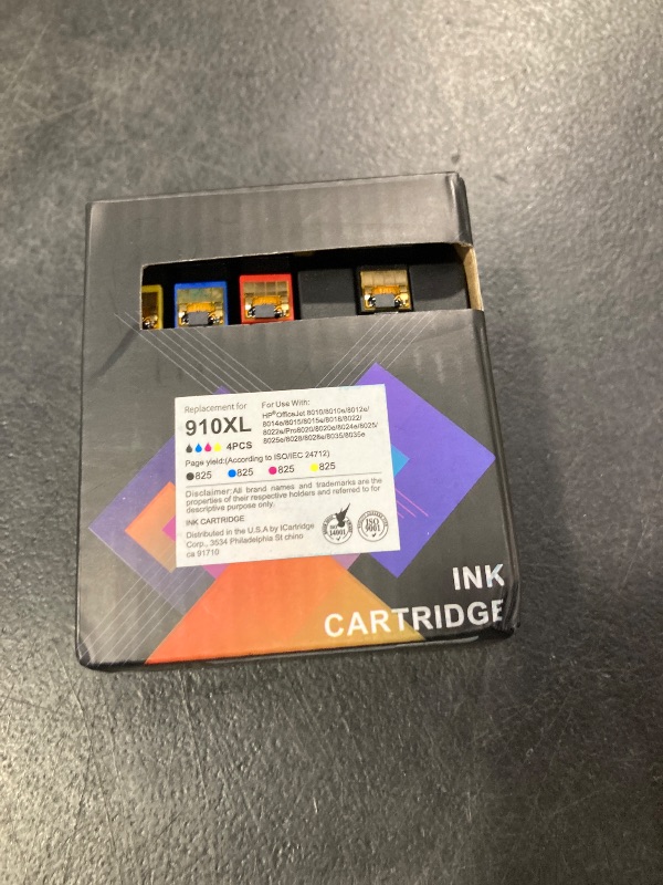 Photo 1 of 910XL Ink Cartridges for HP Printers Replacement for HP 910 Ink Cartridges Combo Pack 910 Ink Work with OfficeJet Pro 8015e 8025e 8028e 8020 8035e Printers (4-Pack 910XL Black and Color Combo Pack)