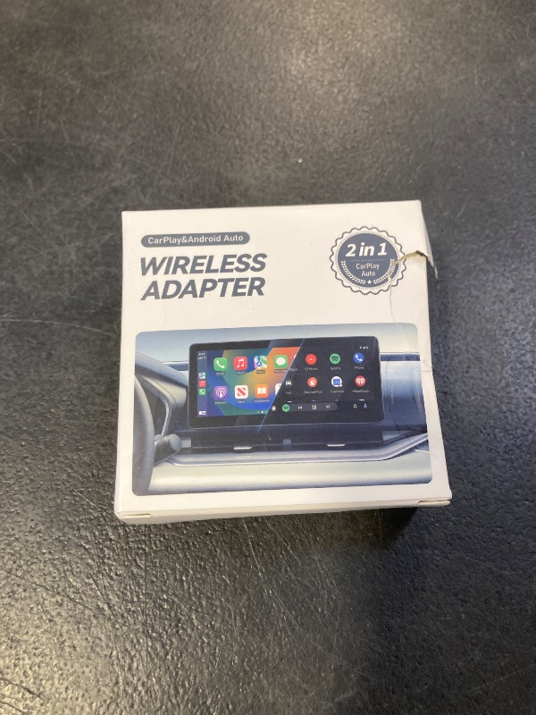 Photo 1 of 2-in-1 Wireless CarPlay Adapter Support Apple CarPlay & Android Auto, Mini Bluetooth USB A & USB C Dongle Convert Wired to Wireless Compatible with iPhone & Android