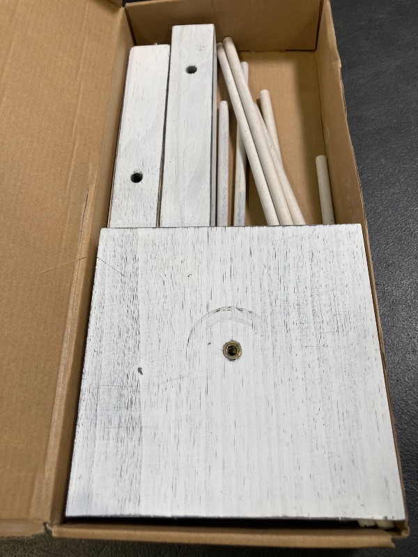 Photo 1 of 32 inch Vintage White Farmhouse Ornament Tree Display Stand Artificial Tree Holder Tabletop Traditional Wood Rustic Trees for Wedding Anniversary Christmas Birthday Farmhouse Party Home Decoration