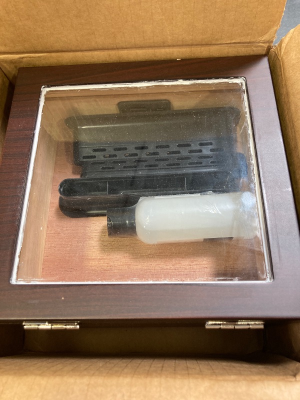 Photo 1 of CASE ELEGANCE Glass Top Humidor with Thick Cedar, Easy humidification System, Accurate Digital Hygrometer - Renzo, Brown
