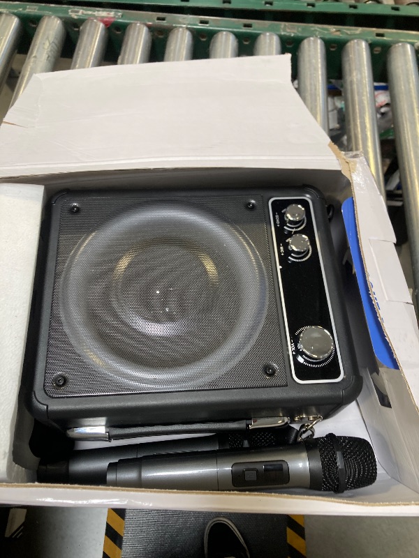 Photo 1 of VOSOCO Karaoke Machine, Portable Bluetooth Karaoke Speaker with 2 Wireless Microphones, PA System for Adults Kids with LED Lights & Echo Adjustment, Supports TWS/TF/USB/AUX for Home Party