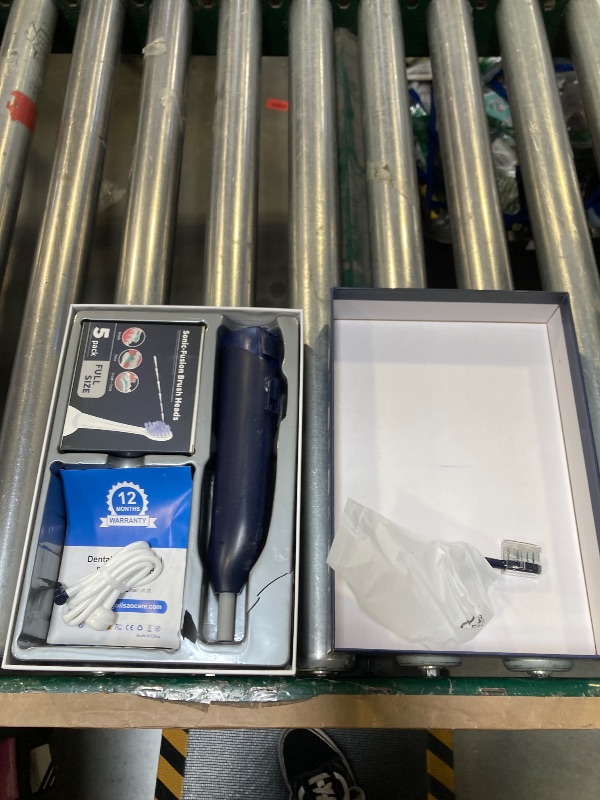 Photo 1 of 3-in-1 Upgraded Pro Flossing Toothbrush-Flosses, Vibrates and Oscillates(The 1st Tech), Electric Toothbrush with Water Flosser Equipe 5 Brush Heads, Plaque Removal for Sensitivity, Braces-Blue