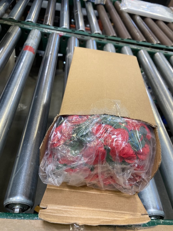 Photo 1 of BSMYBO 10 Pcs 82 FT Artificial Red Flower Garland, Fake Hanging Flower Vines Wine Red Rose with Green Leaves, Faux Silk Flower for Backdrop Decoration Tea Party Wedding Birthday Anniversary Bedroom