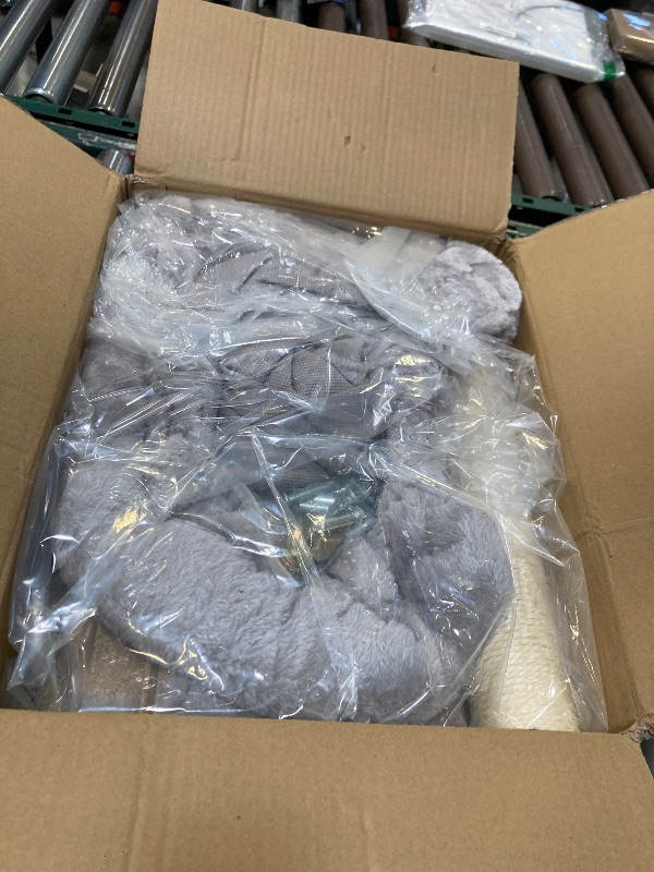 Photo 1 of KinoTail Cat Tree with Scratching Post, 19"×15.8" Large Top Perch Bed, Small Cat Tower for Indoor Cats, Dual Natural Sisal Posts, Space-Saving Cat Furniture (Light Gray)