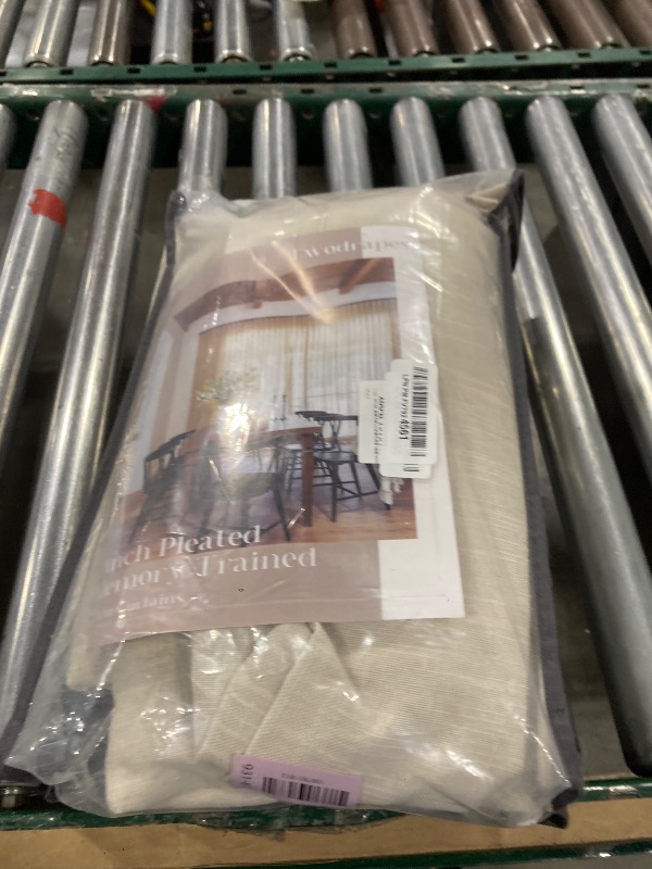 Photo 1 of 108 Inch Linen Curtains 2 Panels Set Pinch Pleated for Living Room Bedroom Memory Training Shaped Semi Sheer Neutral Beige Tan Flax Burlap Pleat Drapes Hooks Rings Light Filtering Window Curtain