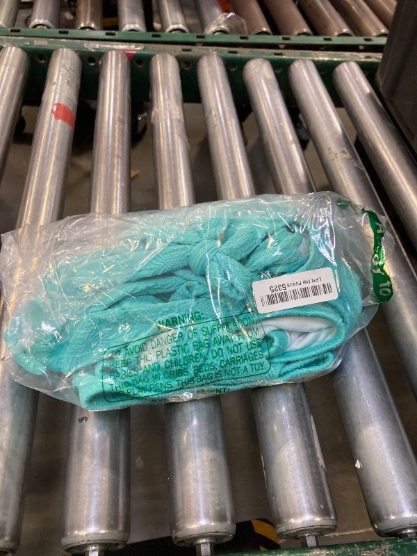 Photo 1 of Herseas Women's Bikini Set Seashell Textured Tie Straps 2026 Beach Swimsuit High Waisted Full Lined Moderate Coverage Breathable Solid Athletic Bathing Suit Vacation Essentials Turquoise XX-Large